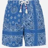 Badeshorts für Herren mit Bandana-Print aus Denim