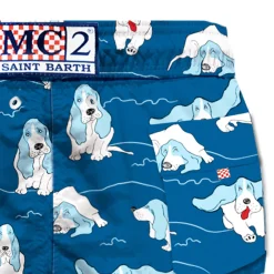 Badeshorts für Herren mit Basset Hound-Motiv