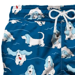 Badeshorts für Herren mit Basset Hound-Motiv