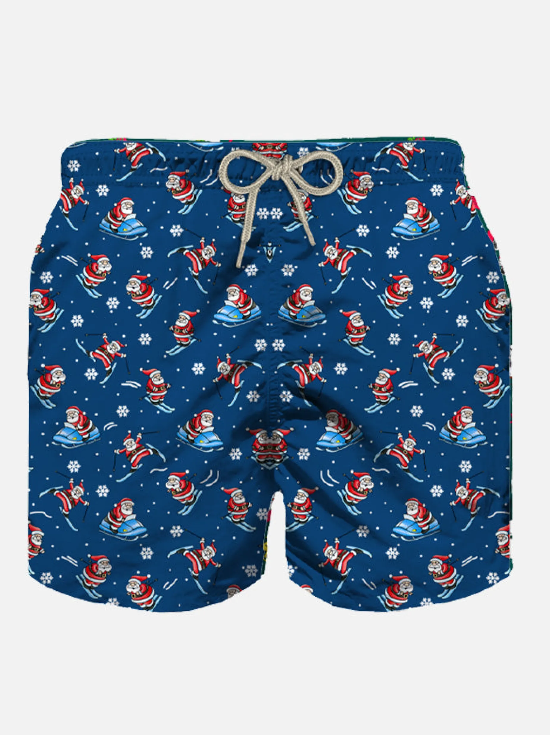 Badeshorts für Jungen aus leichtem Stoff mit „Happy Santa Claus“-Aufdruck