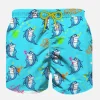 Badeshorts für Jungen aus leichtem Stoff mit Crypto-Hai-Print | CRYPTO PUPPETS SONDERAUSGABE