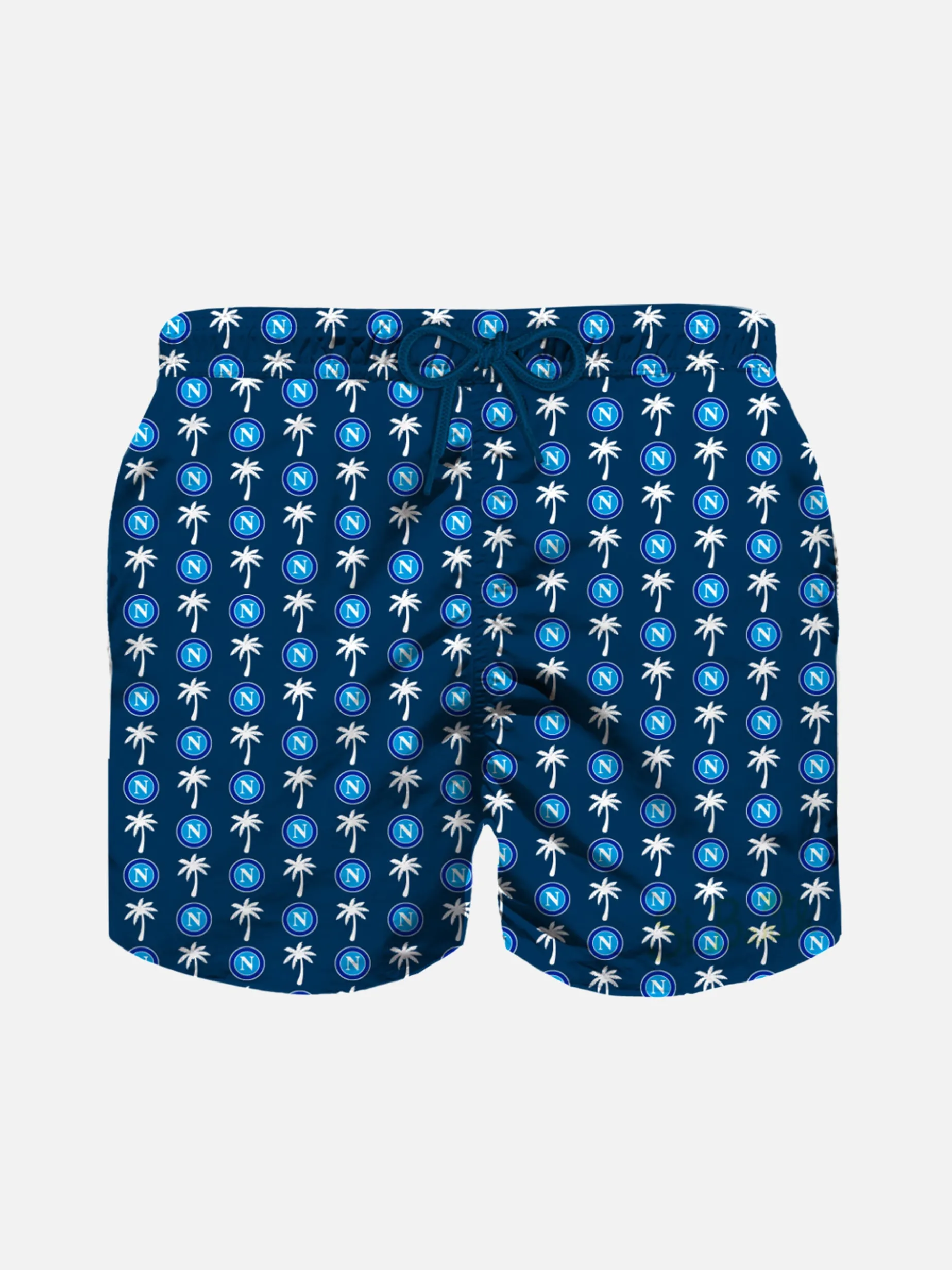 Badeshorts für Jungen aus leichtem Stoff mit Napoli-Logo-Print | SSC NAPOLI SONDEREDITION