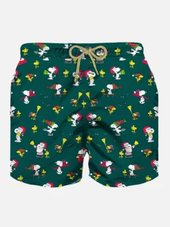 Badeshorts für Jungen aus leichtem Stoff mit weihnachtlichem Snoopy-Aufdruck | SNOOPY – PEANUTS™ SONDEREDITION