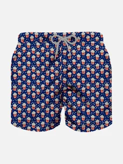 Badeshorts für Jungen aus leichtem Stoff mit Popcorn-Print