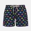 Badeshorts für Jungen aus leichtem Stoff von Jean Lighting mit Fischaufdruck