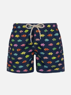 Badeshorts für Jungen aus leichtem Stoff von Jean Lighting mit Fischaufdruck
