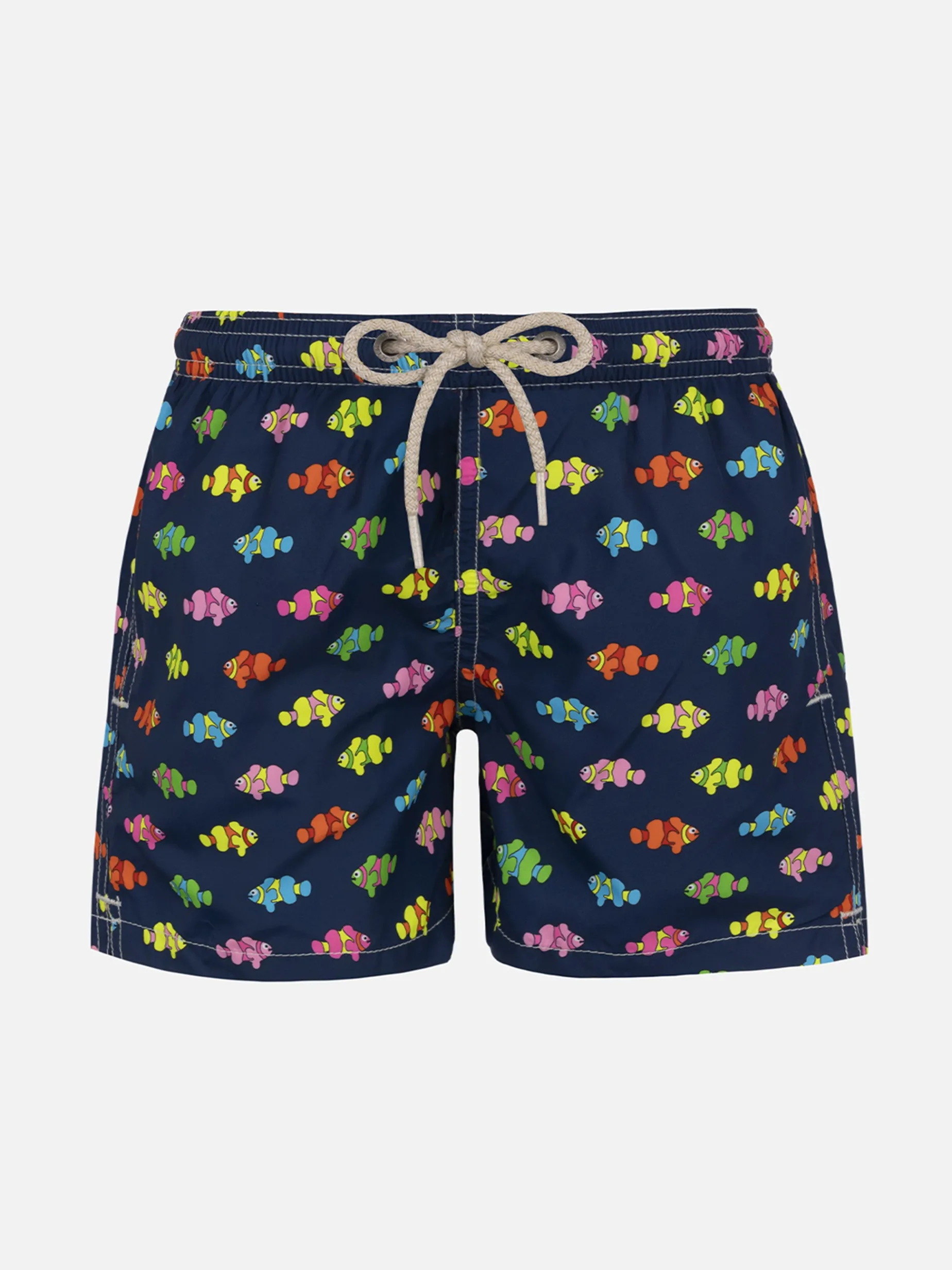 Badeshorts für Jungen aus leichtem Stoff von Jean Lighting mit Fischaufdruck