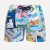 Badeshorts für Jungen aus leichtem Stoff von Jean Lighting mit Postkartendruck