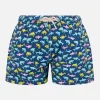 Badeshorts für Jungen aus leichtem Stoff von Jean Lighting mit Hai-Aufdruck