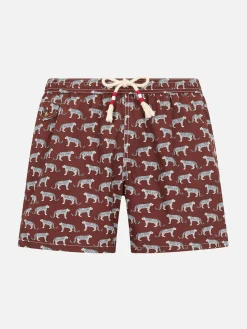Badeshorts für Jungen aus leichtem Stoff Jean Lighting 70 mit Puma-Print