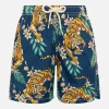 Badeshorts für Jungen aus leichtem Stoff Jean Lighting mit tropischem Aufdruck