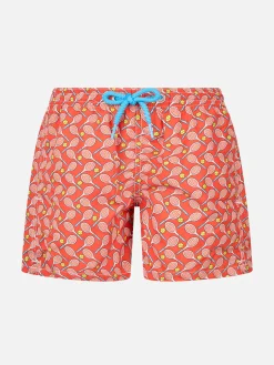 Badeshorts für Jungen aus leichtem Stoff Jean Lighting mit Tennis-Print