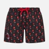 Badeshorts für Jungen aus leichtem Stoff mit Milan-Aufdruck | AC MILAN SPECIAL EDITION