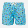 Badeshorts für Jungen aus leichtem Stoff mit Fischdruck