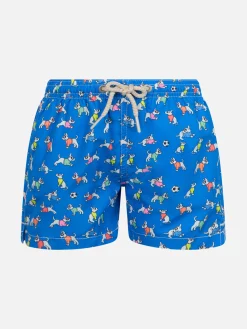 Badeshorts für Jungen aus leichtem Stoff von Jean Lighting mit Hundeaufdruck