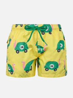 Badeshorts für Jungen aus leichtem Stoff von Jean Lighting mit Schildkröten-Print