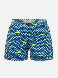 Badeshorts für Jungen aus leichtem Stoff von Jean Lighting mit Krokodildruck