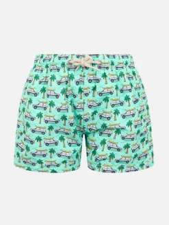 Badeshorts für Jungen aus leichtem Stoff Jean Lighting mit Panda-Aufdruck | PANDA-SONDERAUSGABE