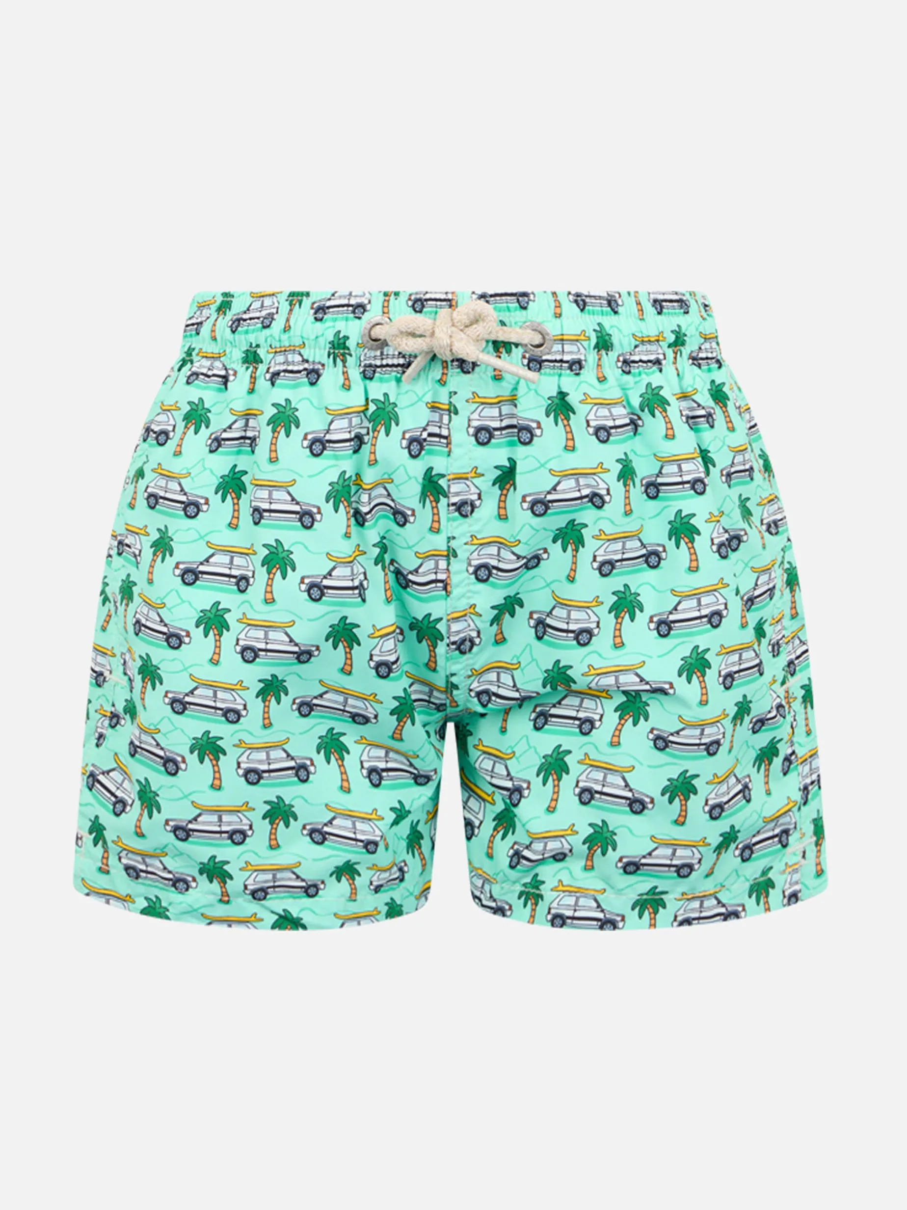 Badeshorts für Jungen aus leichtem Stoff Jean Lighting mit Panda-Aufdruck | PANDA-SONDERAUSGABE