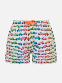 Badeshorts für Jungen aus leichtem Stoff von Jean Lighting mit Autos-Aufdruck