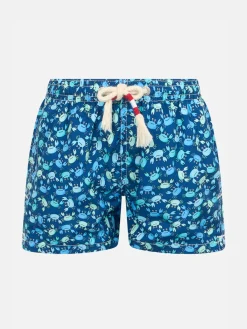 Badeshorts für Jungen aus leichtem Stoff Jean Lighting 70 mit Krabbendruck