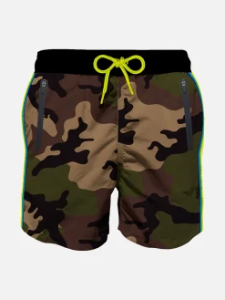 Badeshorts für Jungen aus leichtem Stoff mit Reißverschlusstaschen