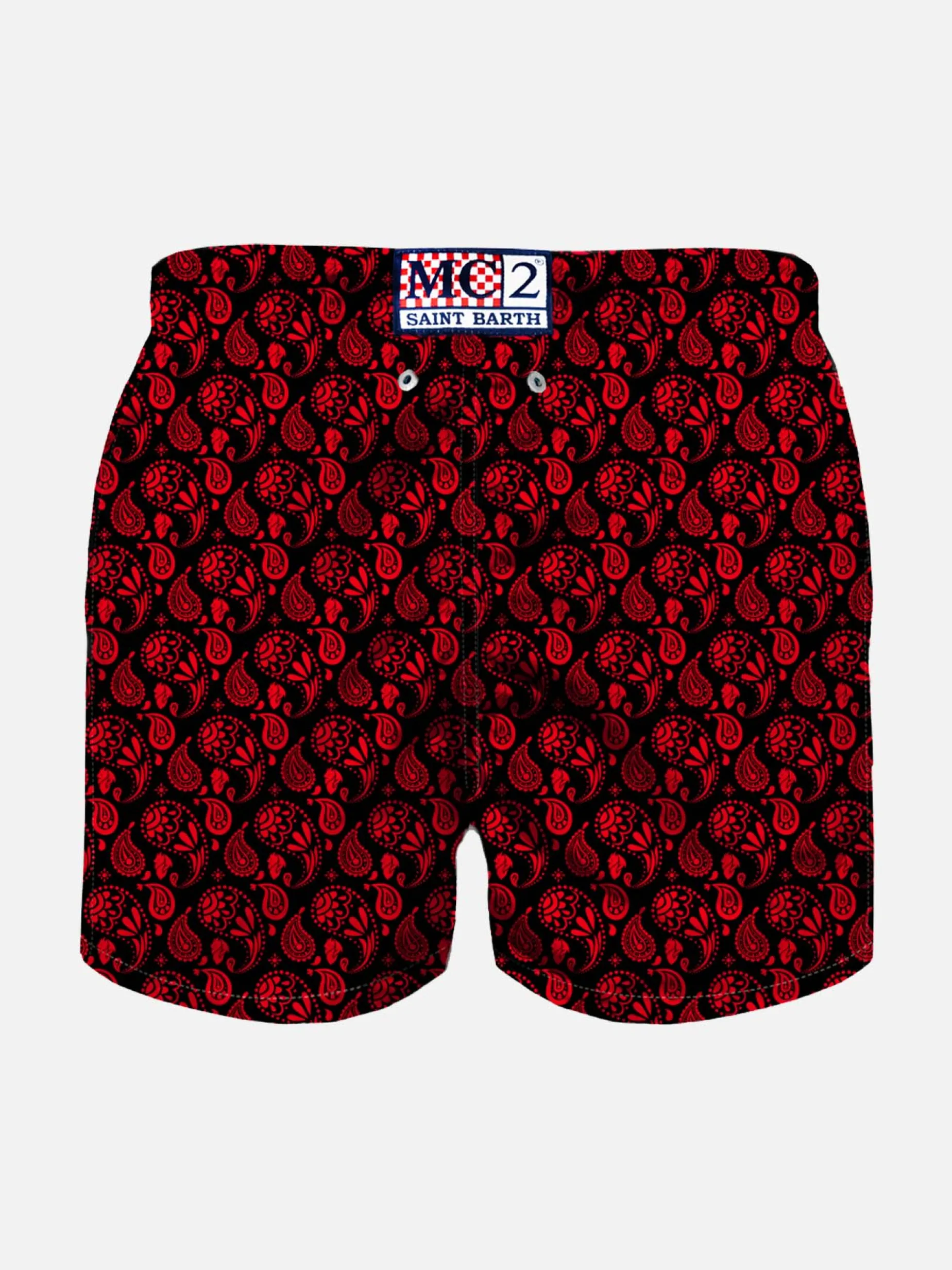 Badeshorts für Jungen aus leichtem Stoff mit Milan-Paisley-Print | MAILAND SONDERAUSGABE