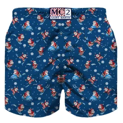 Badeshorts für Jungen aus leichtem Stoff mit „Happy Santa Claus“-Aufdruck