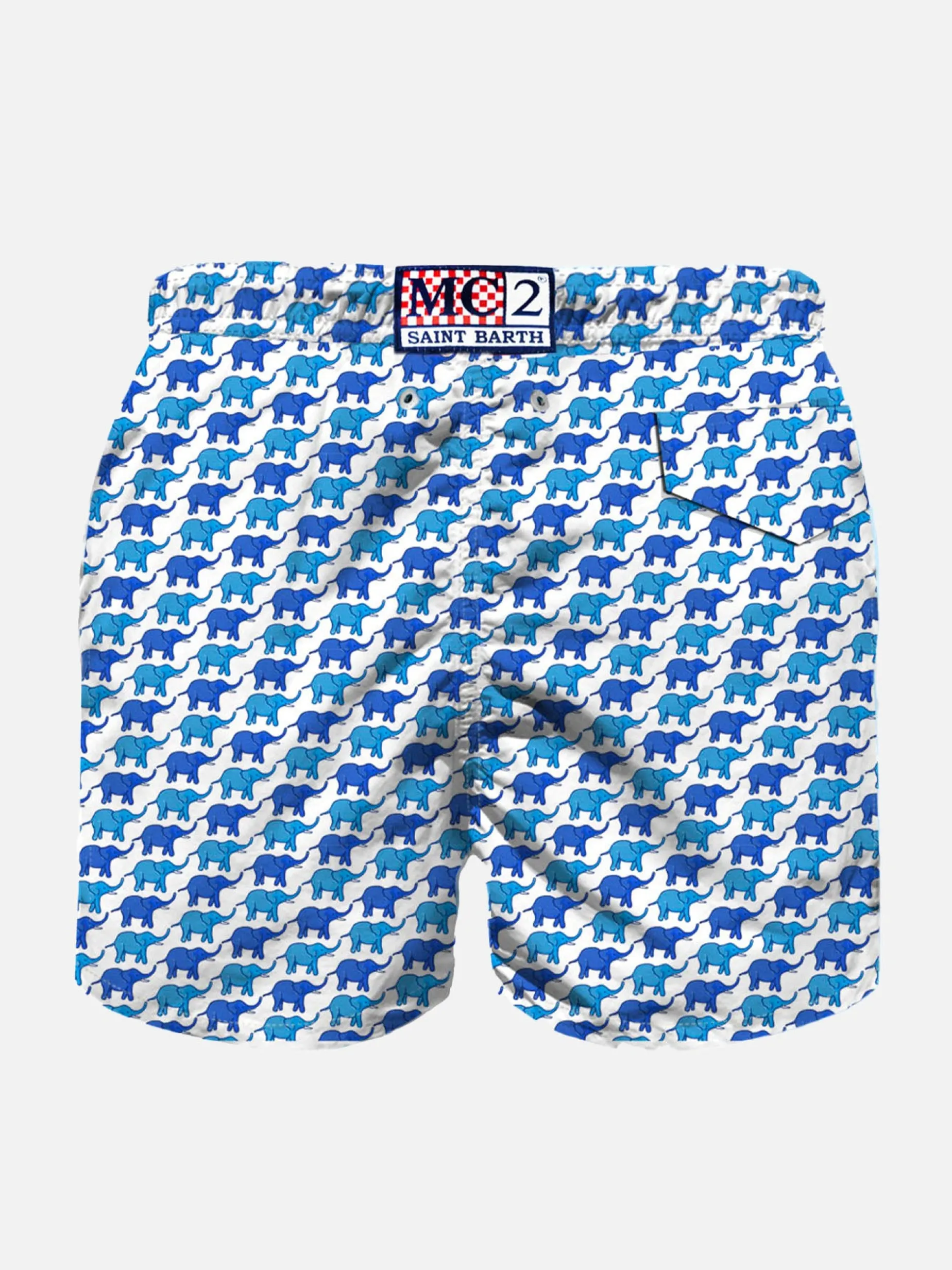 Badeshorts für Jungen aus leichtem Stoff mit Elefantenprint