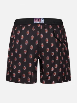 Badeshorts für Jungen aus leichtem Stoff mit Milan-Aufdruck | AC MILAN SPECIAL EDITION