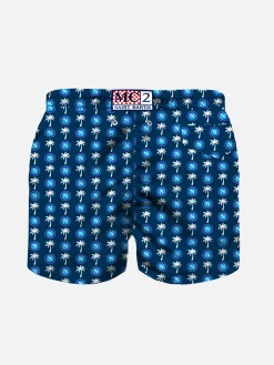 Badeshorts für Jungen aus leichtem Stoff mit Napoli-Logo-Print | SSC NAPOLI SONDEREDITION