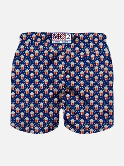 Badeshorts für Jungen aus leichtem Stoff mit Popcorn-Print
