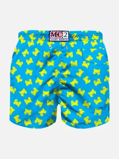 Badeshorts für Jungen aus leichtem Stoff mit Krabbenprint