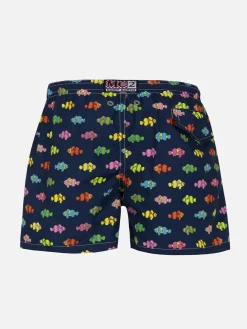 Badeshorts für Jungen aus leichtem Stoff von Jean Lighting mit Fischaufdruck