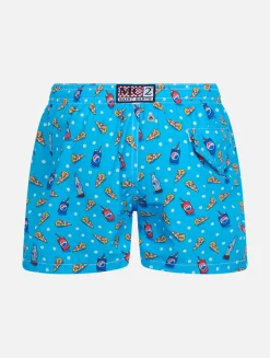 Badeshorts für Jungen aus leichtem Stoff von Jean Lighting mit Pizza-Aufdruck