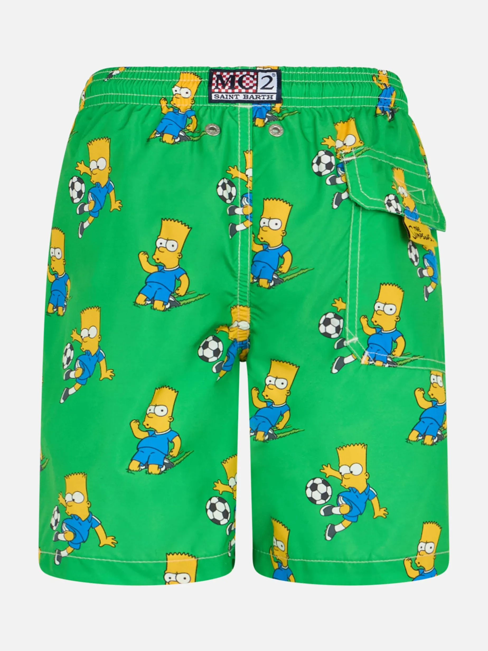 Badeshorts für Jungen aus leichtem Stoff Jean Lighting mit Bart-Aufdruck | DIE SIMPSON-SONDERAUSGABE