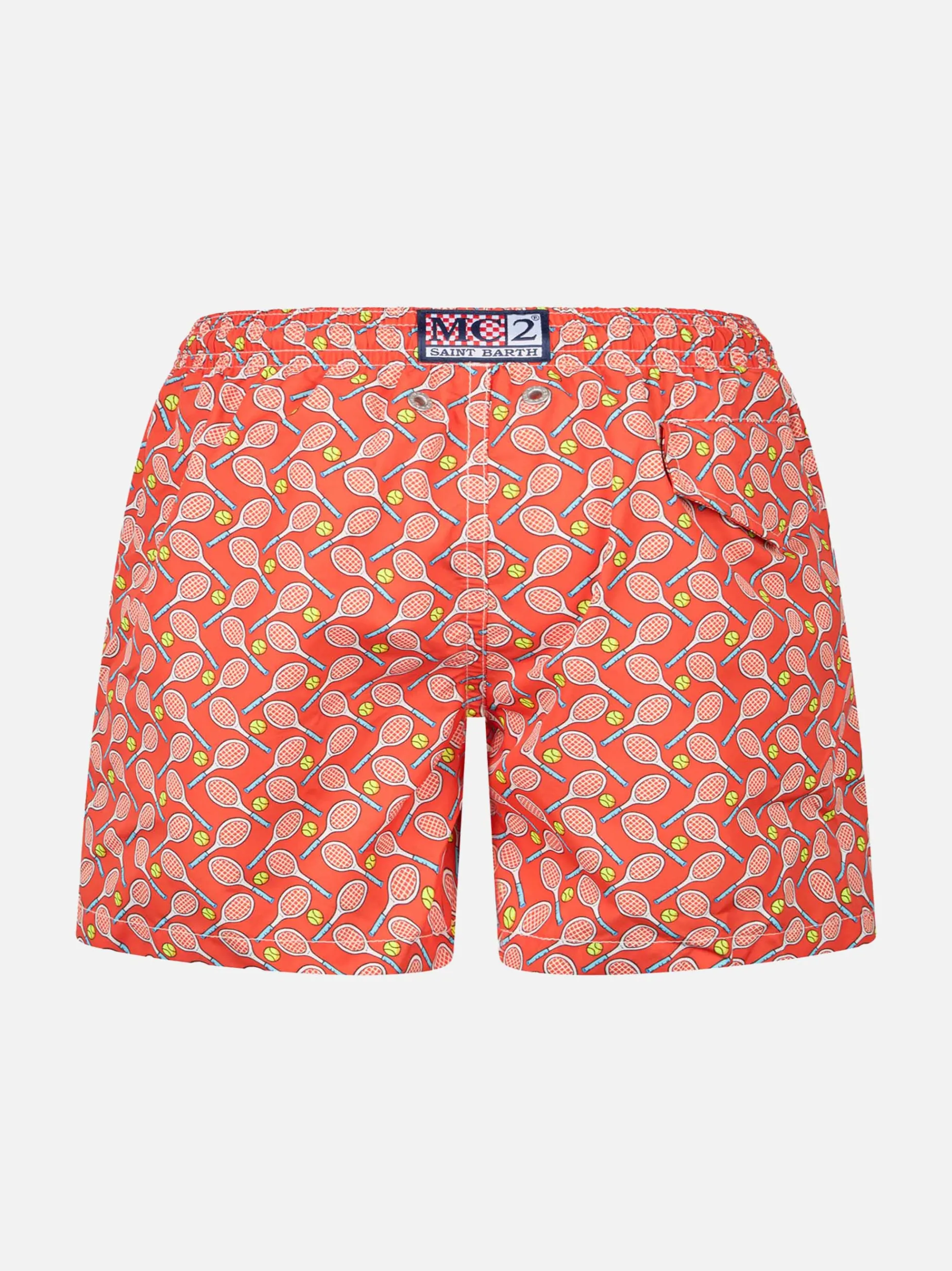 Badeshorts für Jungen aus leichtem Stoff Jean Lighting mit Tennis-Print
