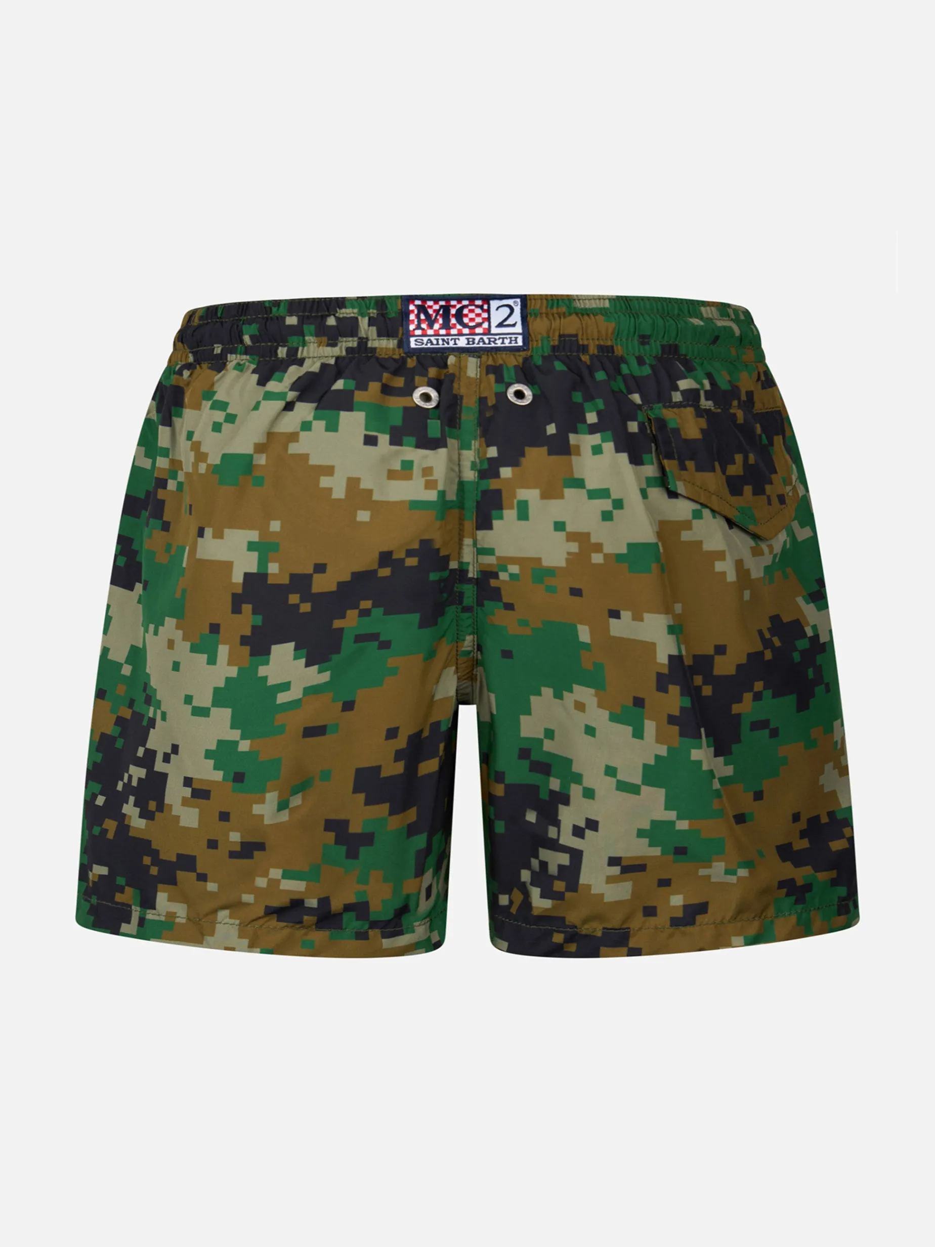 Badeshorts für Jungen aus leichtem Stoff von Jean Lighting mit Pixel-Camouflage-Print