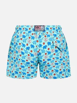 Badeshorts für Jungen aus leichtem Stoff von Jean Lighting mit Elefantenprint