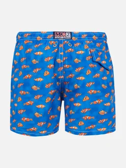 Badeshorts für Jungen aus leichtem Stoff mit Clownfisch-Print