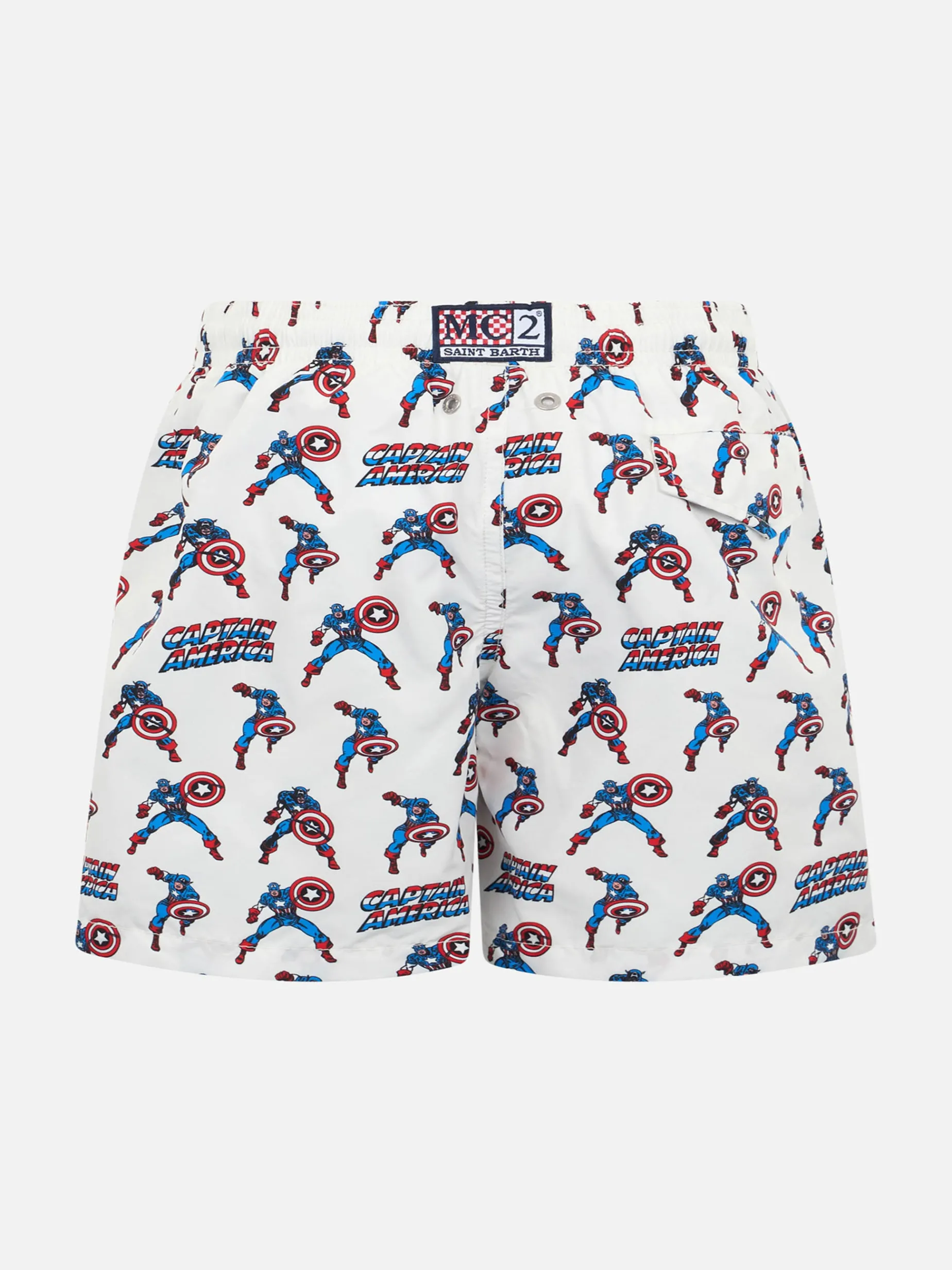 Badeshorts für Jungen aus leichtem Stoff von Jean Lighting mit „Captain America“-Aufdruck | MARVEL-SONDERAUSGABE