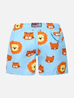 Badeshorts für Jungen aus leichtem Stoff von Jean Lighting mit Löwen-Print