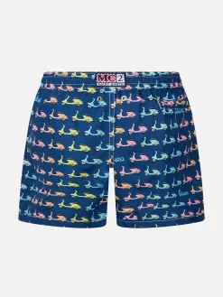 Badeshorts für Jungen aus leichtem Stoff Jean Lighting mit Vespa-Aufdruck | VESPA-SONDEREDITION