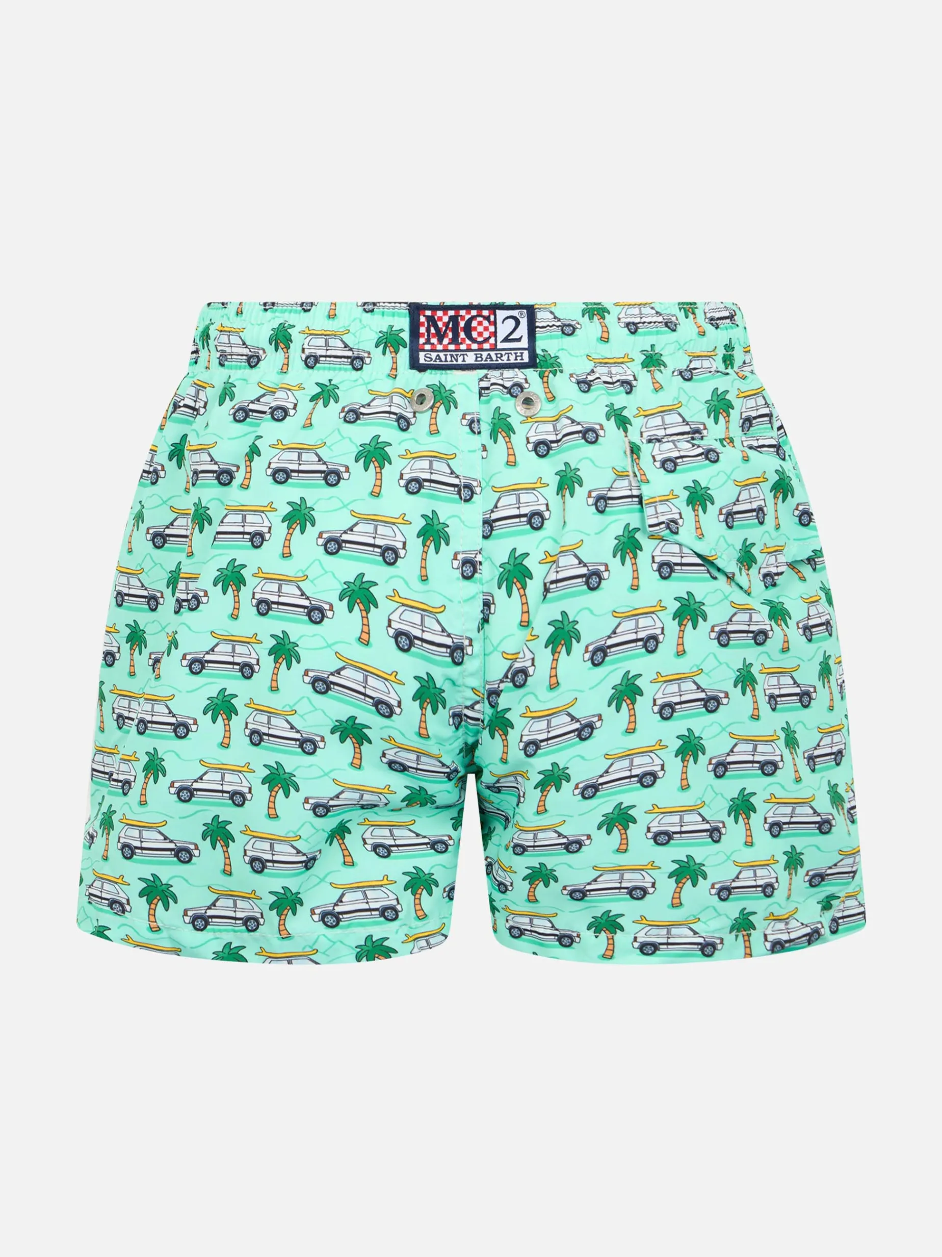 Badeshorts für Jungen aus leichtem Stoff Jean Lighting mit Panda-Aufdruck | PANDA-SONDERAUSGABE