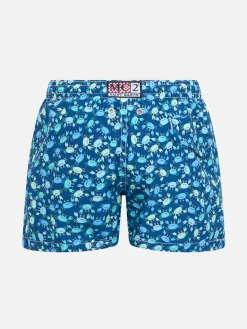 Badeshorts für Jungen aus leichtem Stoff Jean Lighting 70 mit Krabbendruck