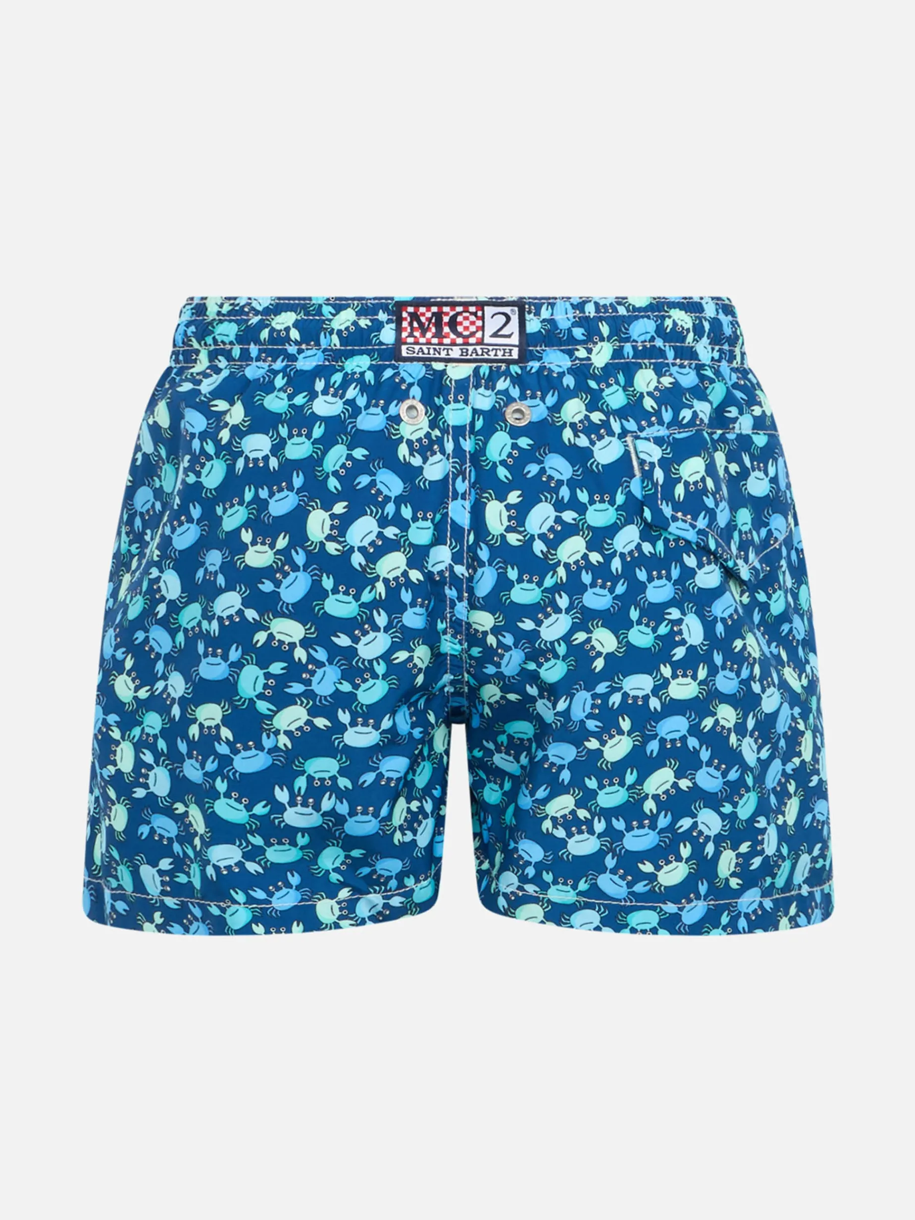 Badeshorts für Jungen aus leichtem Stoff Jean Lighting 70 mit Krabbendruck