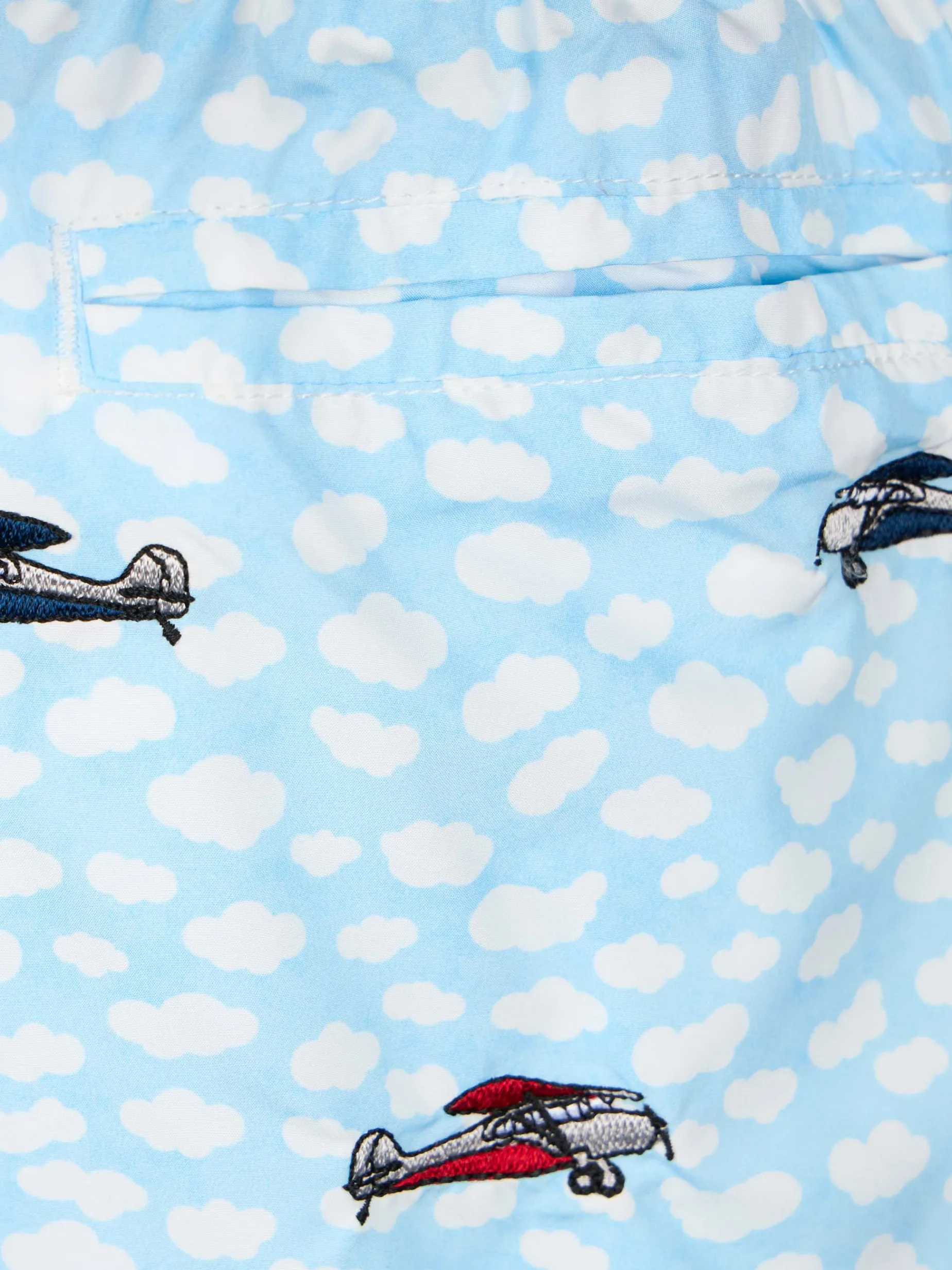 Badeshorts für Jungen aus leichtem Stoff von Jean Lighting mit aufgestickten Flugzeugen