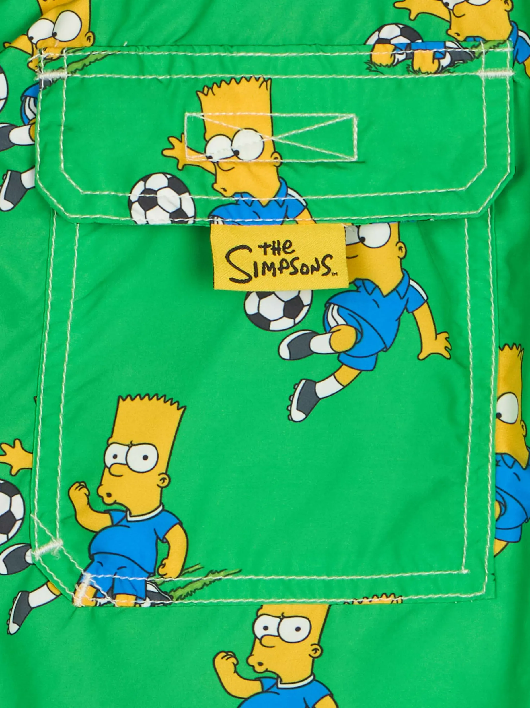 Badeshorts für Jungen aus leichtem Stoff Jean Lighting mit Bart-Aufdruck | DIE SIMPSON-SONDERAUSGABE