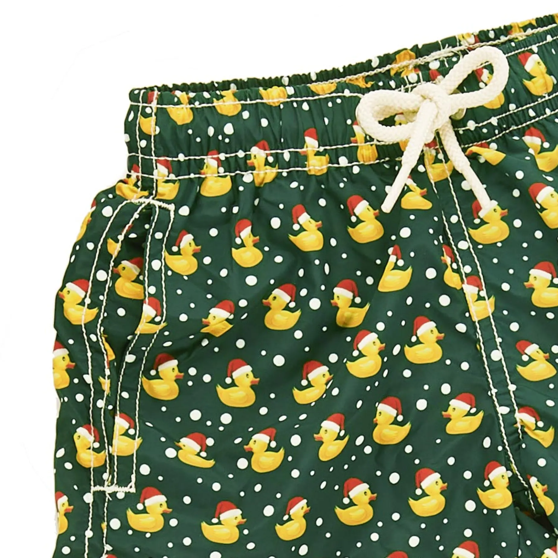 Badeshorts für Jungen aus leichtem Stoff mit weihnachtlichem Enten-Print