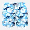 Badeshorts für Jungen mit geflocktem Hai-Print